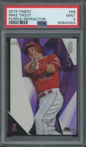 2015 Topps Finest #68 Mike Trout PURPLE REFRACTOR #'d/250 PSA 9 MINT - Picture 1 of 1
