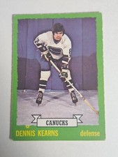 1973-74 O-PEE-CHEE NHL HOCKEY #162 DENNIS KEARNS VANCOUVER CANUCKS LIGHT