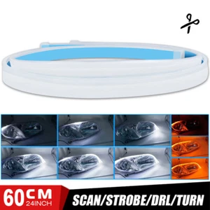 2X 60cm Secuencial LED DRL Luz de circulación diurna Señal de giro Tira Faro 23" - Imagen 1 de 10