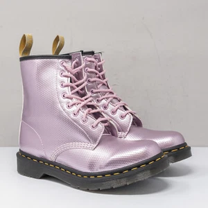 Dr. Martens 1460 8-Eye Metallic Pink Vegan Boots, Women's 8 US (6 UK) - Picture 1 of 6