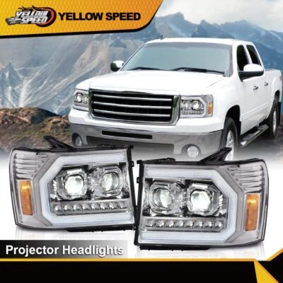 Faro proyector tubo LED DRL apto para GMC Sierra 1500 2500HD 3500HD 2007-2013 Foto 1 de 4