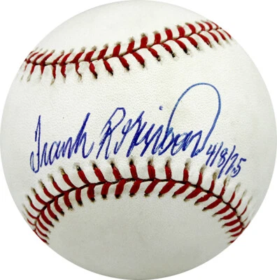 Frank Robinson Autographed Jackie Robinson Commemorative Baseball 4/8/1975 PSA - Image 1 of 2