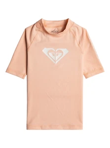 ROXY GIRL WHOLE HEARTED SHORT SLEEVE RASHGUARD UPF 50 Girls Size 10 Medium Peach - Picture 1 of 3