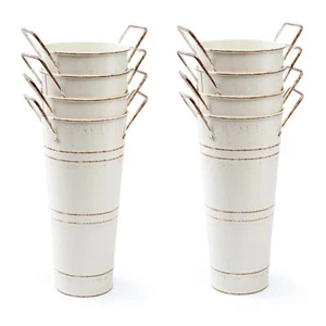 Notakia Galvanized Metal Vases Farmhouse French Flower Bucket Vases for Cut F... - Picture 1 of 9