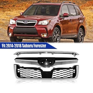 Fit 2014-2018 2017 Subaru Forester Front Chrome Factory OE Style Grille Grill - Picture 1 of 11