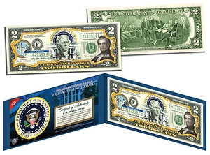 JAMES K POLK * President 1845-1849 * Colorized $2 Bill US Genuine Legal Tender - Picture 1 of 3