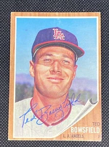 Tarjeta Topps #369 firmada por Ted Bowsfield Angels autografiada 1962 ~ certificado de autenticidad - Imagen 1 de 6