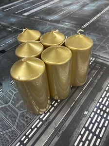 Gold Candle Job Lot X6 Candles - Picture 1 of 3