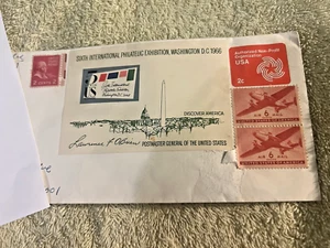 Envelope with Airmail and 2 cent stamps on it - Picture 1 of 6