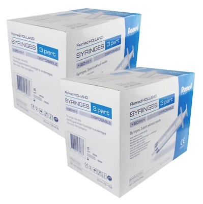 Romed Einmalspritzen Einwegspritzen 3-teilig (Spritze 20 ml, Menge: 100 Stück)