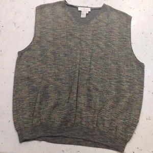 Ermenegildo Zegna Multicolor Sweater Vest Pullover Mens V-Neck Large 52 - Picture 1 of 11