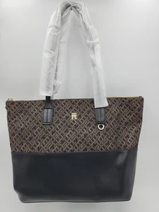 NEU Tommy Hilfiger Jacquard Tasche - Schwarz - Bild 1 von 14