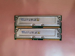 Samsung 512 MB (2x 256 MB) MR16R1628EGO-CT9 PC-800 800 MHz RDRAM RIMM ECC 2.5V - Bild 1 von 2