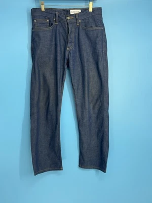 Pantalones de mezclilla rectos California con ribete crudo Gustin para hombre talla: 32 azul botón mosca Foto 1 de 4