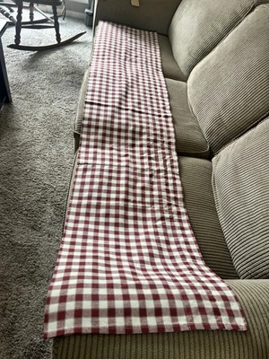 "Cortina cenefa de algodón roja Waverly 16x78"" granja primitiva a cuadros granero granja" Foto 1 de 4