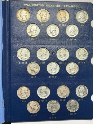 1932 TO 1964 COMPLETE WASHINGTON QUARTER COLLECTION / 83 COINS IN WHITMAN ALBUM - Image 1 of 4
