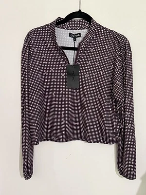 Pullover Bad Birdie 1/4 Cremallera Golf Mujer XL Púrpura LS Top Corto Elastizado UPF50+ Foto 1 de 4