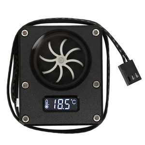12V G1/4 PC Water Cooling Flow Meter with LCD Display & 3-Pin Connector Black - Picture 1 of 5