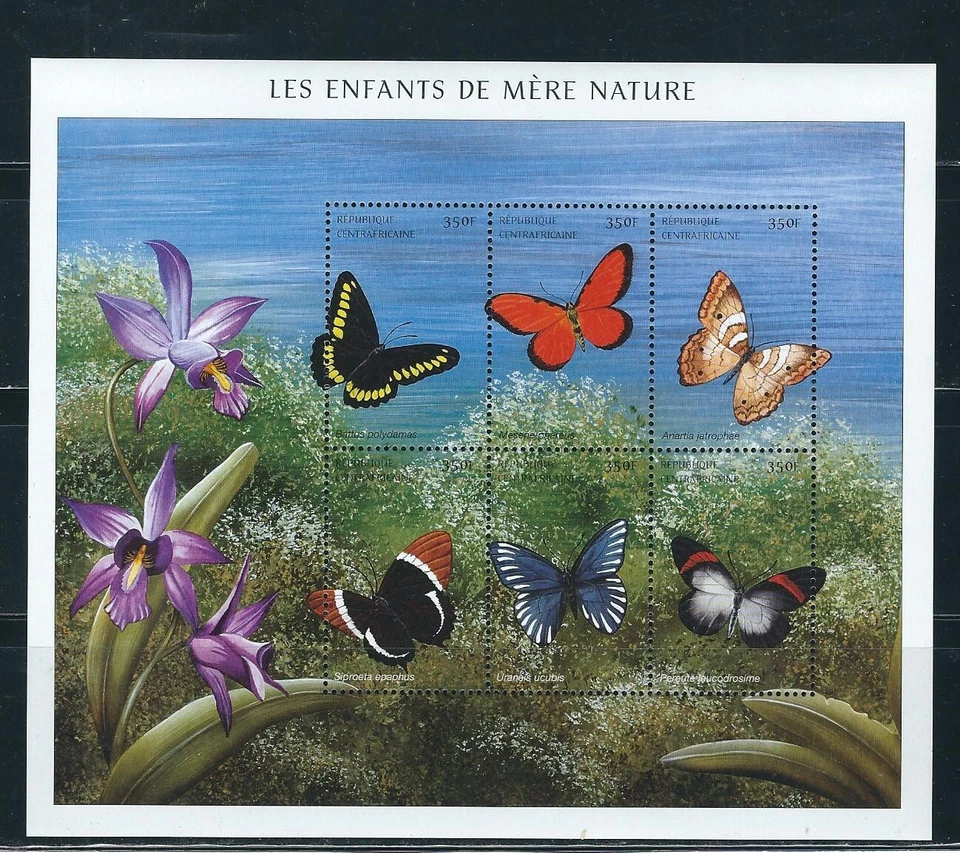 Central African republic SC # 1399a-f Butterflies . MNH - Image 1 of 1