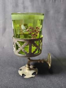 Antique, Wall Mount, Toothbrush Holder, With Hand-painted Water Glass - Picture 1 of 23