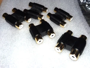 5 pack RCA Male to RCA Male M/M Dual Plug Coupler Audio Adapter Cable Connector - Picture 1 of 1