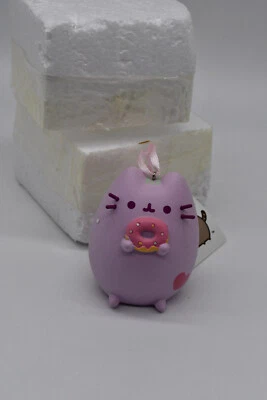 2017 PUSHEEN Christmas ORNAMENT Cat DONUT Doughnut PVC Department 56 RARE New