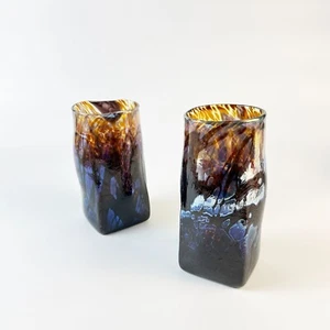 Andy Rock (Plymouth, MN) Artista 2015 Iridiscente Soplado a Mano Vasos - Imagen 1 de 9