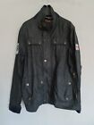 Superdry Waxed Flag Jacket Mens Midnight Blue Cotton Biker Bomber Military L/M