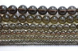 Natural Smoky Quartz Gemstone Round Beads 2mm 3mm 4mm 6mm 8mm 10mm 12mm 15.5" - Picture 1 of 15