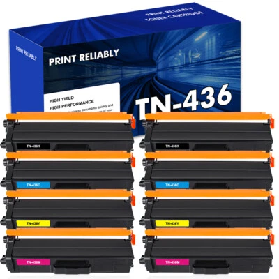 8Pack TN436 Toner Compatible with Brother TN433 HL-L9310CDW MFC-L8900CDW Printer - Image 1 of 4