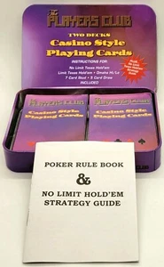 The Players Club Casino Estilo Tarjetas de Jugar Poker Nuevas Selladas 2 Barajas Lata - Imagen 1 de 6