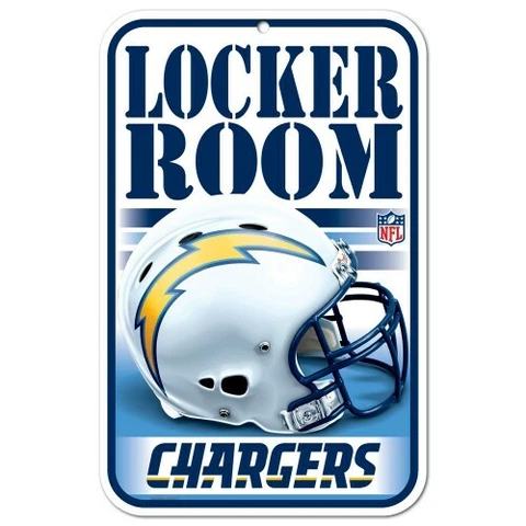 LOS ANGELES CHARGERS LOCKER ROOM 11"X17" PLASTIC SIGN DURABLE POSTER NFL LICENSE Cover