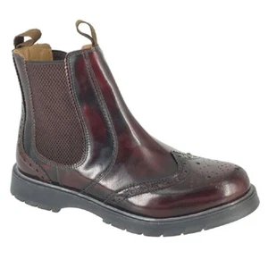 GRAFTERS M281 Herren Leder Brogue mit Kappe Doppelzwickel Zum Überziehen Chelsea Stiefel - Bild 1 von 2