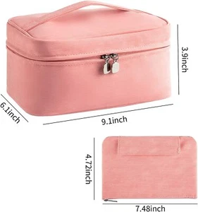 Cosmetic Bag Portable Travel Makeup Bag Waterproof Organizer Cute (Pink) - Picture 1 of 6