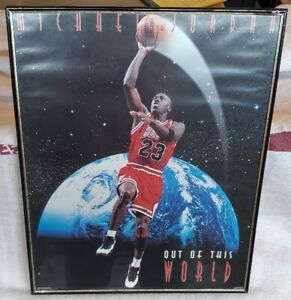20 X 16 MICHAEL JORDAN OUT OF THIS WORLD PLAQUE PICTURE POSTER