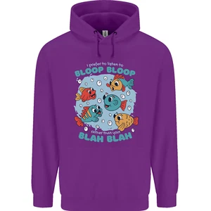 Bloop Funny Fishing Fisherman Childrens Kids Hoodie - Picture 1 of 85