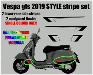 Vespa Stickers GTS HPE 2019 Style Stripes Decal GT 125 250 300 many colours - Picture 1 of 8