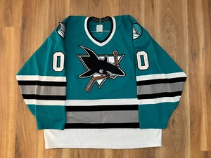 Rare San Jose Sharks Vintage Teal CCM NHL Hockey Jersey - M - Batis 00 - Picture 1 of 10