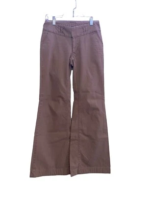 Y2K Gap Flared Pants  Pockets Ribbed Cotton Tan Khaki Size 1 - Image 1 of 4