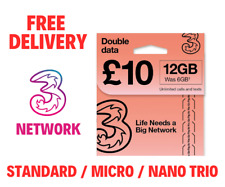 Drei SIM-Karten PAYG Nano/Micro/Standard TRIO SIMCARD UK Pay As You Go UK SimCard