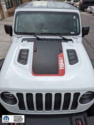 Adesivo de vinil 1941 compatível com Jeep Jljt Wrangler Rubicon Gladiator capô listrado 2018-2025 - Imagem 1 de 4