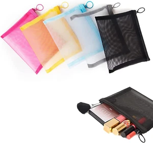 Netzbeutel mit Reißverschluss, Größe M / A6, 5 Stück, Beauty Make-up Kosmetik Zubehör - Bild 1 von 12