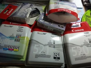 GENUINE CANON CLI-521C & 520 INK 10-BUNDLE PIXMA MP540 MP560 MP620  MP980 iP4600 - Picture 1 of 4