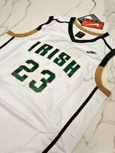 LeBron James #23 White St Vincent St Mary Irish High School Stitch Jersey Medium - Picture 1 of 4