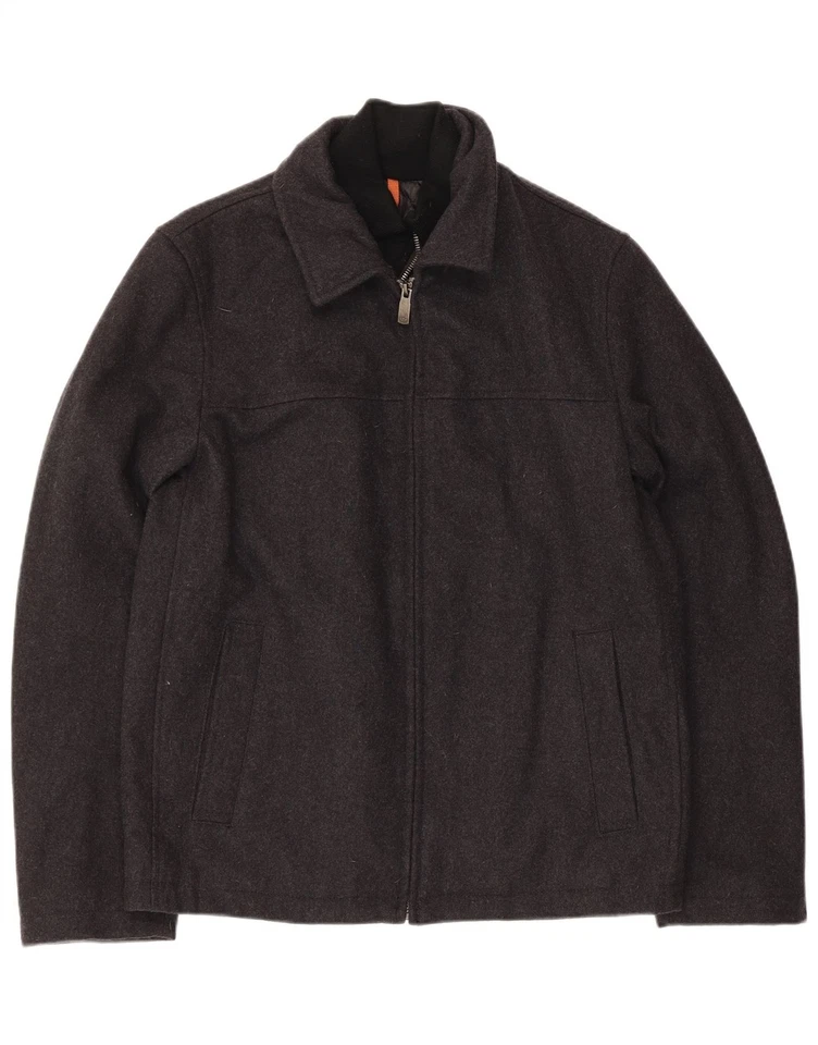 DOCKERS Mens Bomber Jacket UK 36 Small Grey Wool CL02 - Image 1 of 3