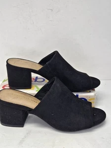 Christian Siriano For Payless Talla 5 Sandalias Zapatos Negro Imitación Gamuza - Imagen 1 de 8