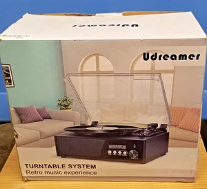 Udreamer Turntable System UD007 w/Built-in Speakers Remote User Manual - Black - Picture 1 of 7
