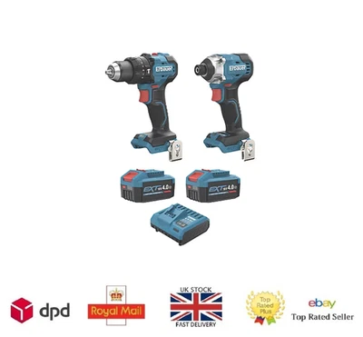 Erbauer 18V Cordless Combi & Impact Driver Twin 2 x 4.0Ah Li-Ion EXT Brushless  - Image 1 of 4