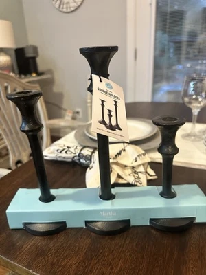 Martha Stewart Black Iron Candle Holders Set Of 3 - Image 1 of 4