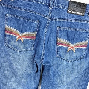 Jeans vintage Southpole Black Label gamba larga uomo 42 (40) gamba larga larghi larghi sbiaditi Y2K - Foto 1 di 10